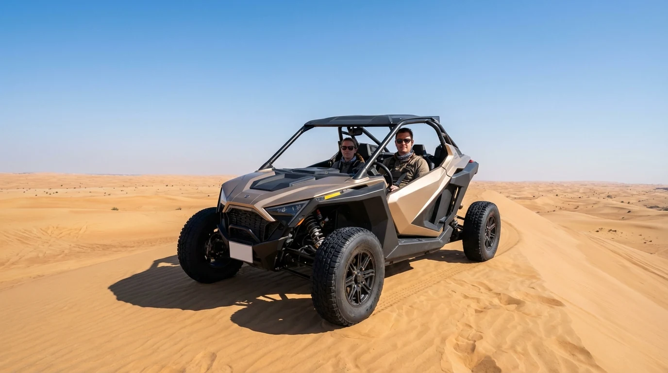 2 seater sport dune buggy 1000 cc on a Dubai desert ridge