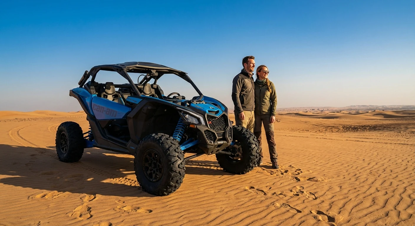 2 seater Can-Am dune buggy Turbo RR with guests in Dubai