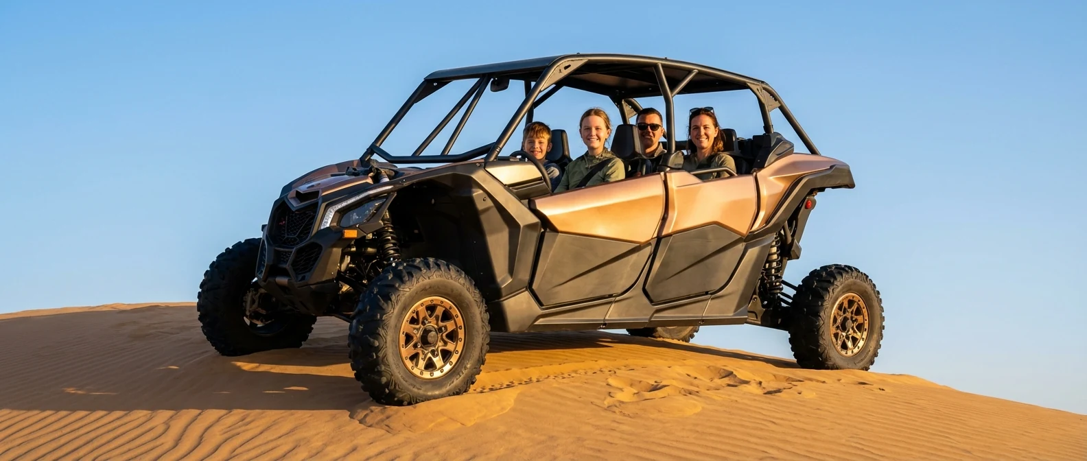 4 seater sport dune buggy 1000 cc with family in Dubai desert