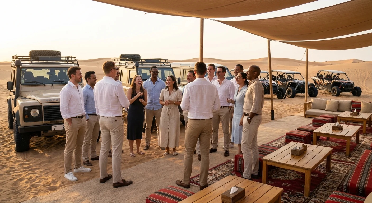 Corporate desert adventure group in Dubai