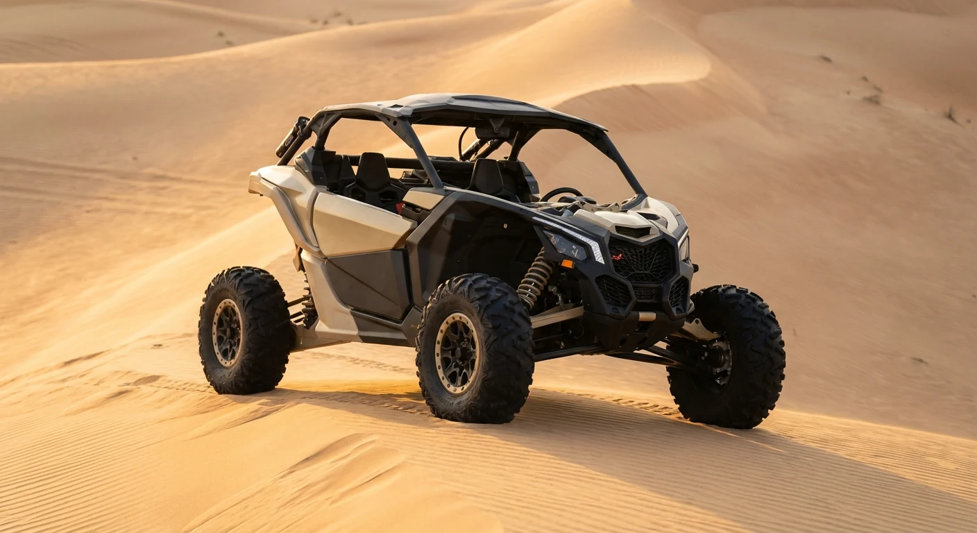 Sand beige dune buggy on Dubai sand dunes